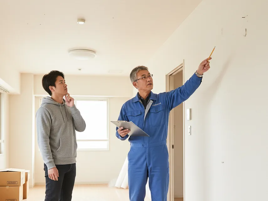 退居立会の際に部屋確認